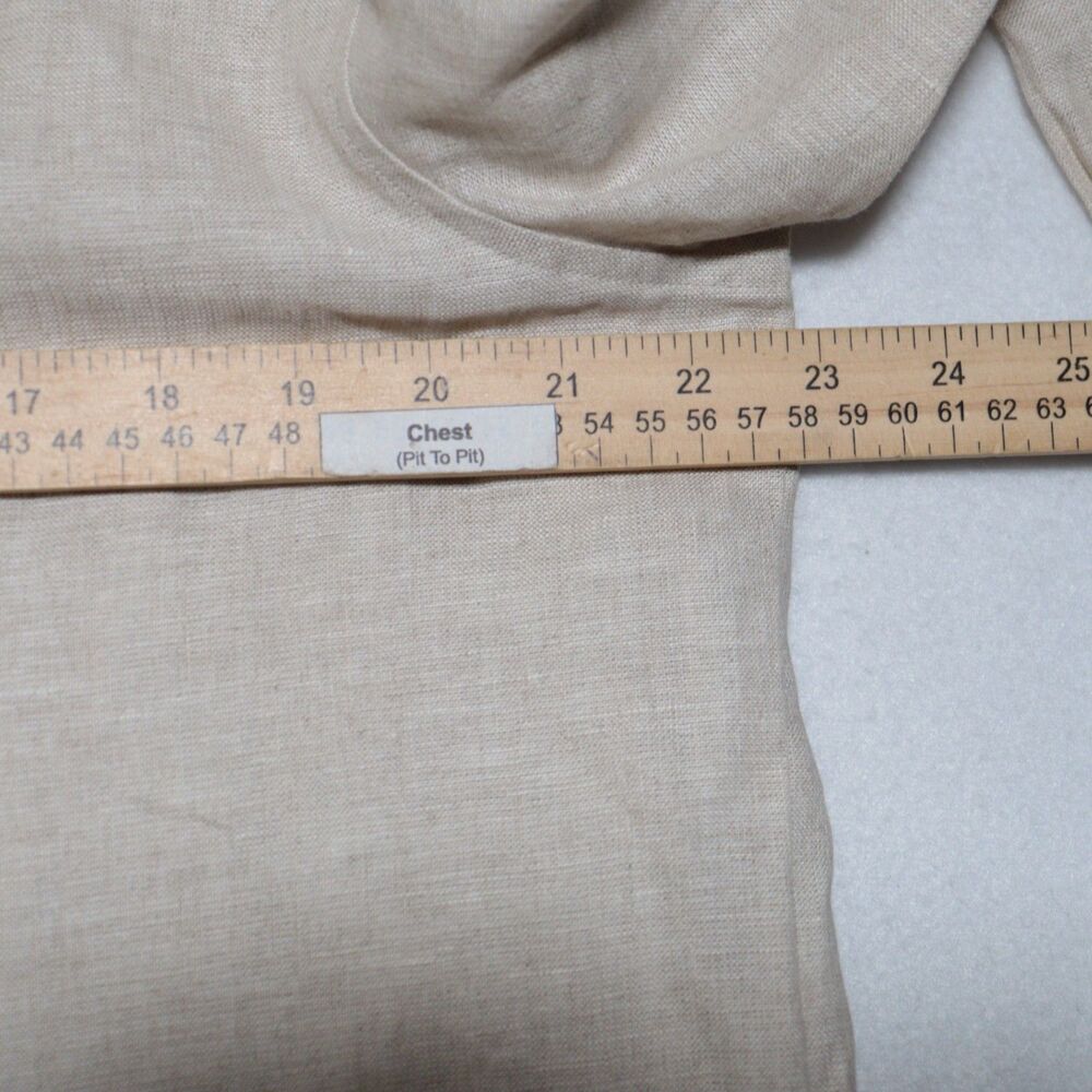 Talbots Irish Linen Women’s Top Shirt Blouse Tan Collared Long Sleeve Sz 16 NWT - Picture 6 of 6